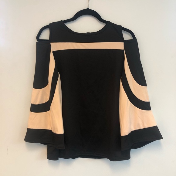 YOINS Tops - YOINS Split Shoulder Bell Sleeve Blouse